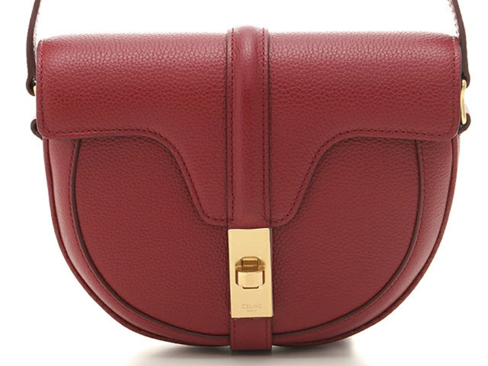 Celine Besace Shoulder Bag Leather Ruby